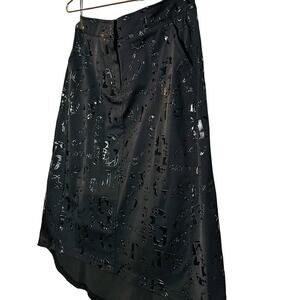 Gattinoni Jeanswear Black Denim Skirt Writing Graffiti Style Skirt Size 28